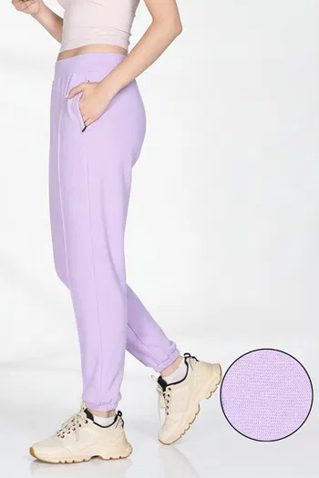 Buy Zivame 2 Mile Fashion Knit Cotton Loungewear Bottom - Lilac Breeze